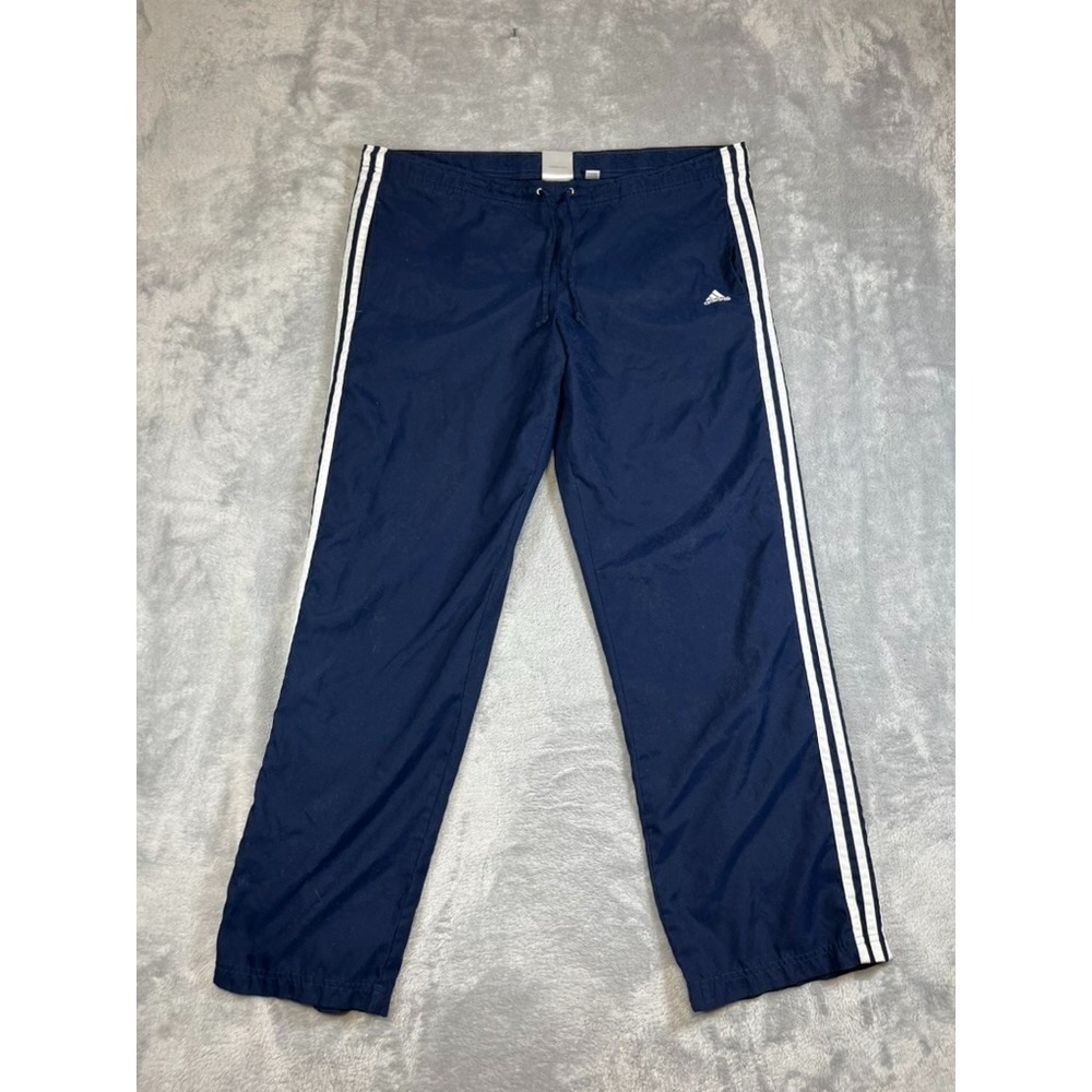 Vintage Y2K Adidas Track Pants Men Large Baggy Wide Leg Stripe Lined Windbreaker